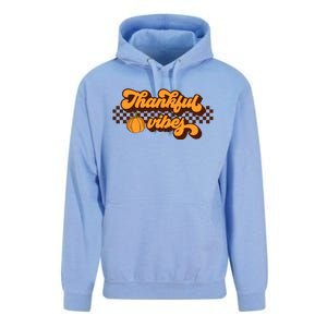 Retro Thankful Vibes Thanksgiving Fall Season Gift Unisex Surf Hoodie