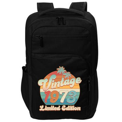 Retro Tropical Vintage 1973 Limited Edition 50th Birthday Impact Tech Backpack