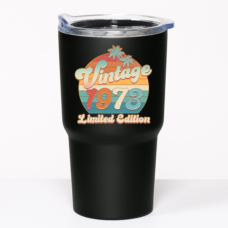Retro Tropical Vintage 1973 Limited Edition 50th Birthday Tumbler