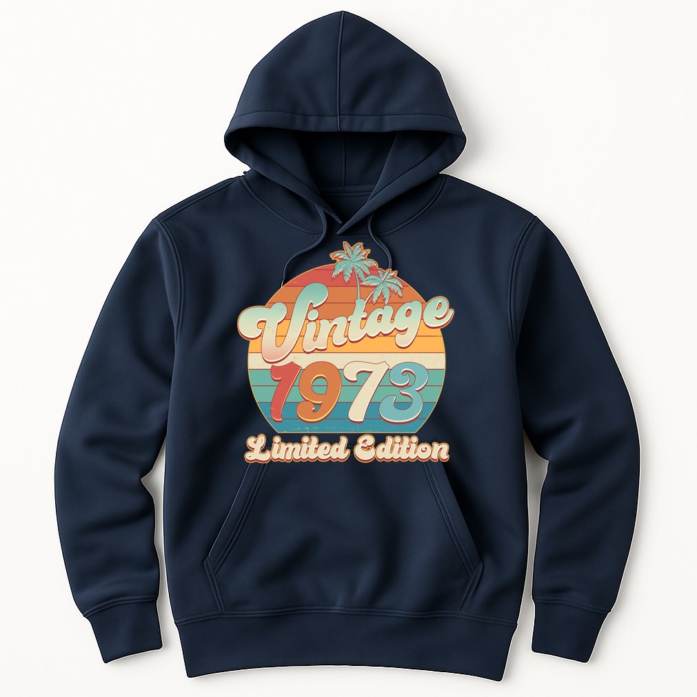 Retro Tropical Vintage 1973 Limited Edition 50th Birthday Hoodie
