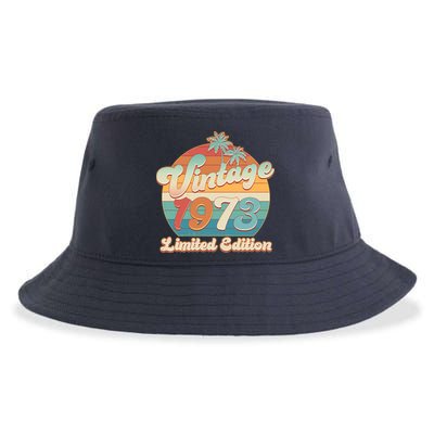 Retro Tropical Vintage 1973 Limited Edition 50th Birthday Sustainable Bucket Hat