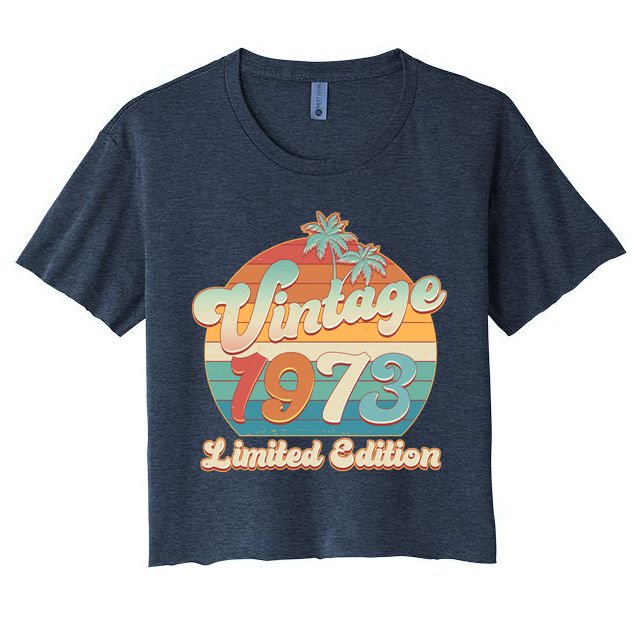 Retro Tropical Vintage 1973 Limited Edition 50th Birthday Crop Top