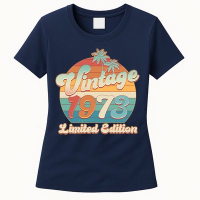 Retro Tropical Vintage 1973 Limited Edition 50th Birthday Womens T-Shirt
