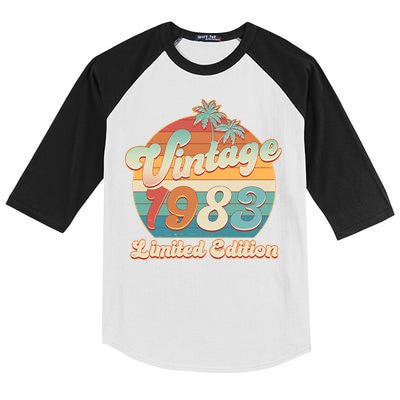 Retro Tropical Vintage 1983 Limited Edition 40th Birthday Kids Colorblock Raglan Jersey