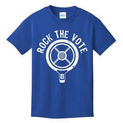 Rock The Vote Vintage Microphone Distressed White Gift Kids T-Shirt