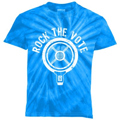 Rock The Vote Vintage Microphone Distressed White Gift Kids Tie-Dye T-Shirt