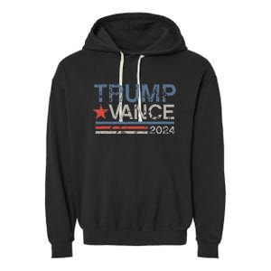 Retro Trump Vance 2024 Stripe Trump Jd Vance Garment-Dyed Fleece Hoodie