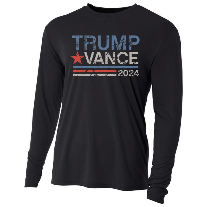 Retro Trump Vance 2024 Stripe Trump Jd Vance Cooling Performance Long Sleeve Crew