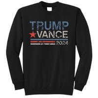 Retro Trump Vance 2024 Stripe Trump Jd Vance Tall Sweatshirt