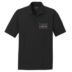 Retro Trump Vance 2024 Stripe Trump Jd Vance PosiCharge RacerMesh Polo