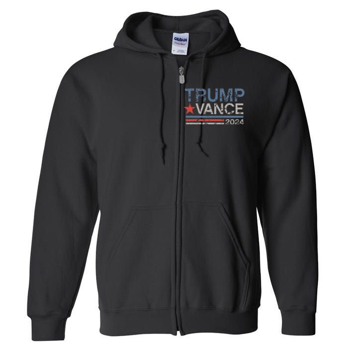 Retro Trump Vance 2024 Stripe Trump Jd Vance Full Zip Hoodie