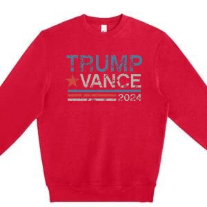 Retro Trump Vance 2024 Stripe Trump Jd Vance Premium Crewneck Sweatshirt