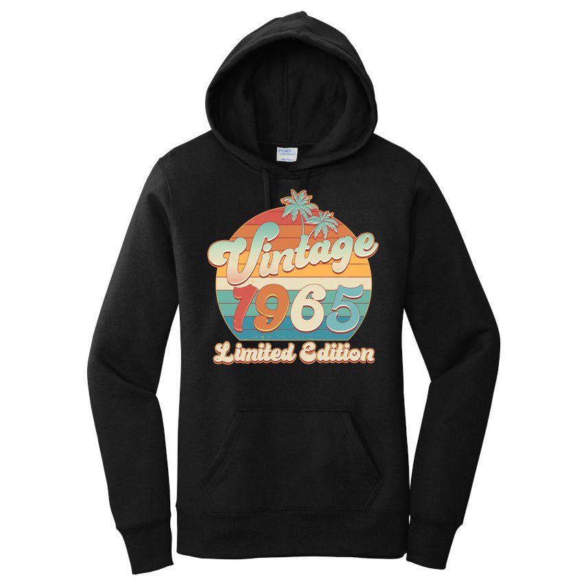 Retro Tropical Vintage 1965 Limited Edition 60th Birthday Women's Pullover Hoodie