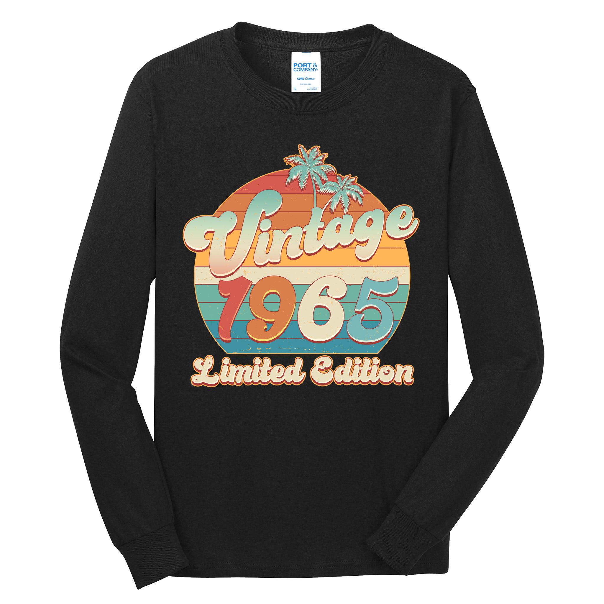 Retro Tropical Vintage 1965 Limited Edition 60th Birthday Tall Long Sleeve T-Shirt
