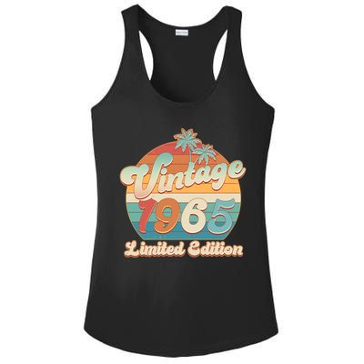 Retro Tropical Vintage 1965 Limited Edition 60th Birthday Ladies PosiCharge Competitor Racerback Tank