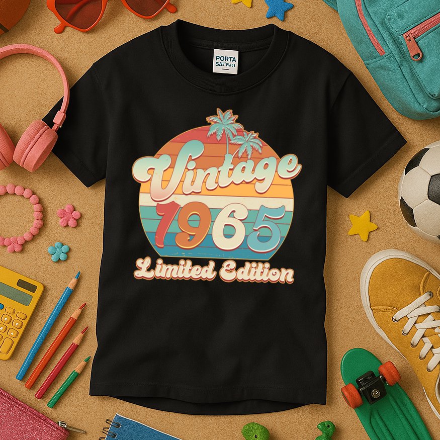 Retro Tropical Vintage 1965 Limited Edition 60th Birthday Kids T-Shirt