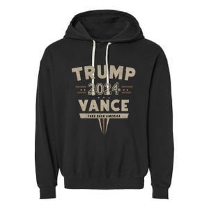 Retro Trump Vance 2024 Red Garment-Dyed Fleece Hoodie