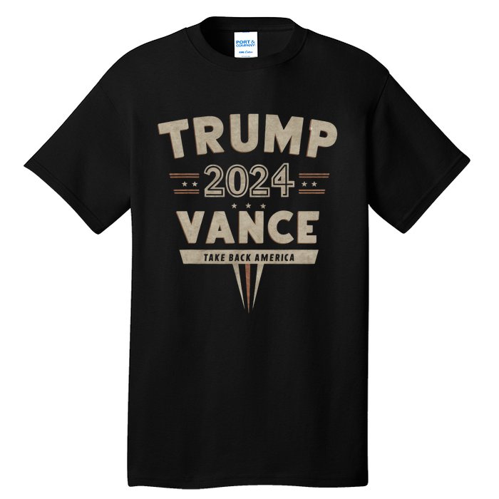 Retro Trump Vance 2024 Red Tall T-Shirt