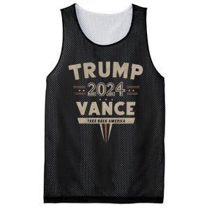 Retro Trump Vance 2024 Red Mesh Reversible Basketball Jersey Tank