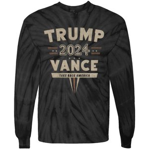 Retro Trump Vance 2024 Red Tie-Dye Long Sleeve Shirt