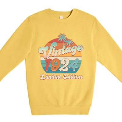 Retro Tropical Vintage 1924 Limited Edition 100th Birthday Premium Crewneck Sweatshirt