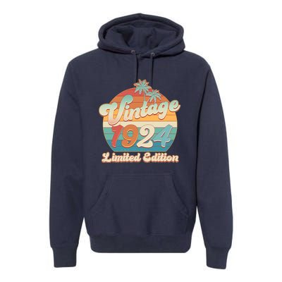 Retro Tropical Vintage 1924 Limited Edition 100th Birthday Premium Hoodie