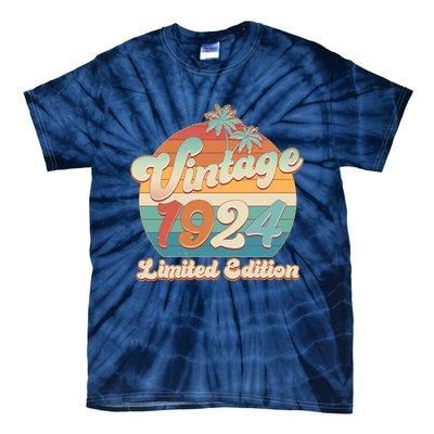 Retro Tropical Vintage 1924 Limited Edition 100th Birthday Tie-Dye T-Shirt