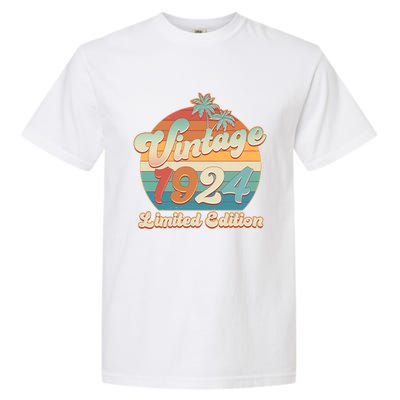 Retro Tropical Vintage 1924 Limited Edition 100th Birthday Garment-Dyed Heavyweight T-Shirt