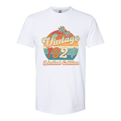 Retro Tropical Vintage 1924 Limited Edition 100th Birthday Softstyle® CVC T-Shirt