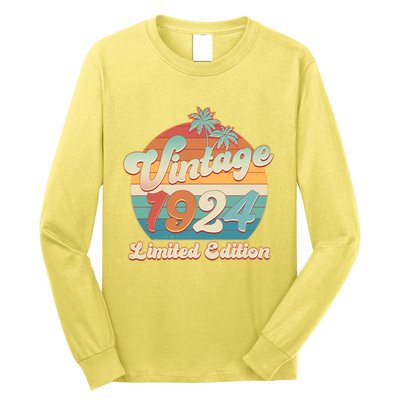 Retro Tropical Vintage 1924 Limited Edition 100th Birthday Long Sleeve Shirt