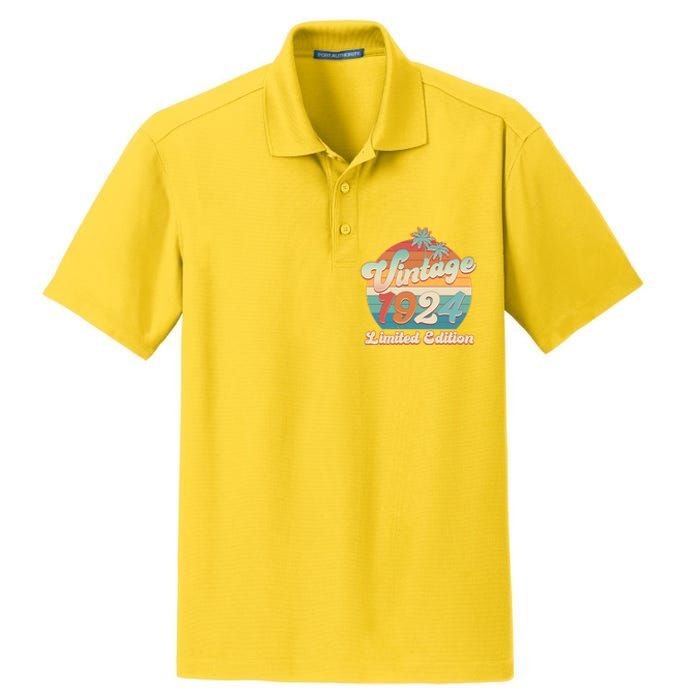 Retro Tropical Vintage 1924 Limited Edition 100th Birthday Dry Zone Grid Polo