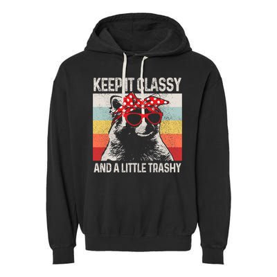Raccoon Trashy Vintage Retro Funny Garment-Dyed Fleece Hoodie