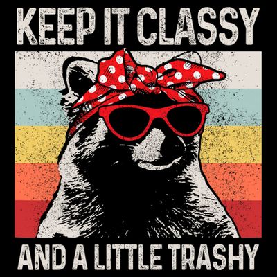 Raccoon Trashy Vintage Retro Funny T-Shirt