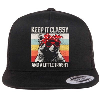 Raccoon Trashy Vintage Retro Funny Flatbill Hat