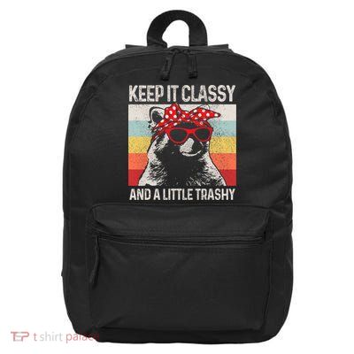 Raccoon Trashy Vintage Retro Funny 16 in Basic Backpack
