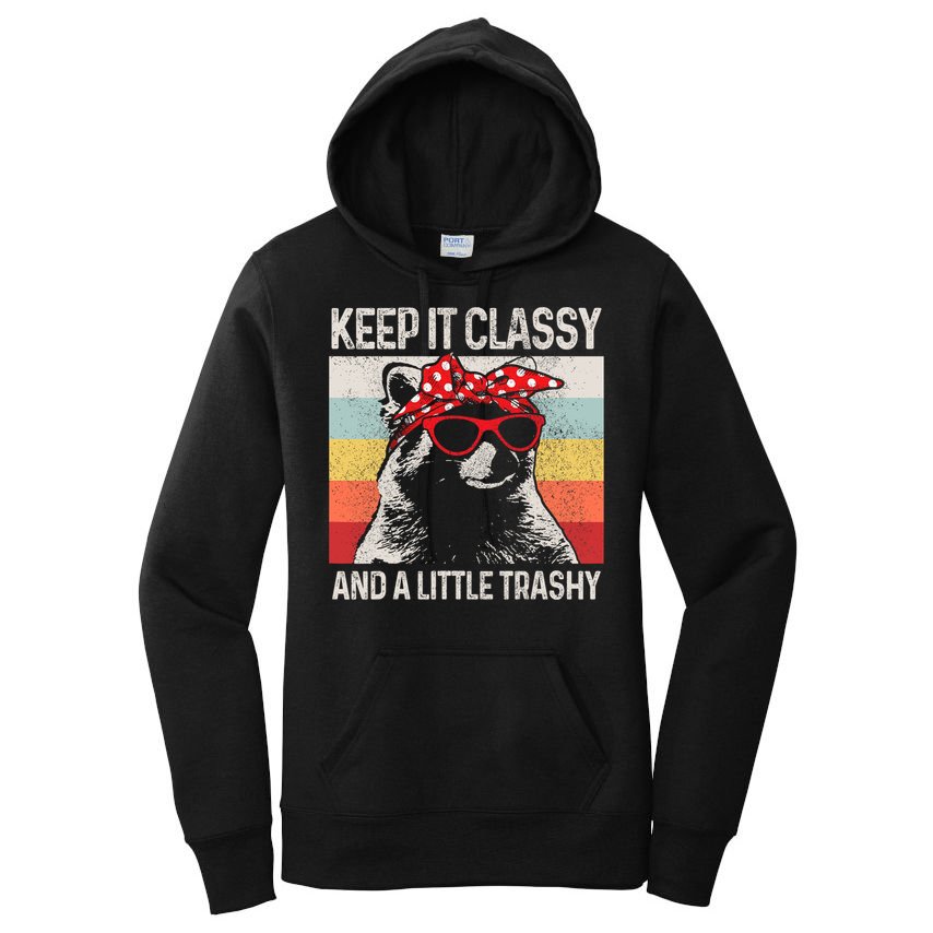 Raccoon Trashy Vintage Retro Funny Women's Pullover Hoodie