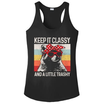 Raccoon Trashy Vintage Retro Funny Ladies PosiCharge Competitor Racerback Tank