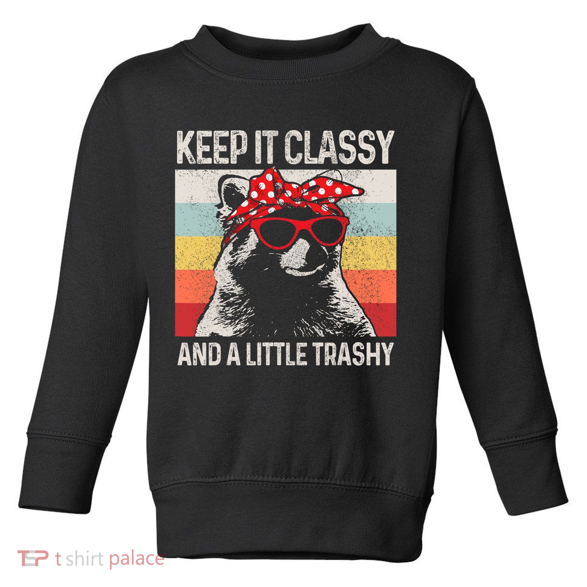 Raccoon Trashy Vintage Retro Funny Toddler Sweatshirt