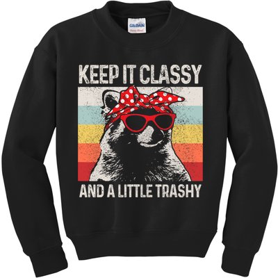Raccoon Trashy Vintage Retro Funny Kids Sweatshirt
