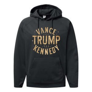 Red Trump Vance Kennedy Design 2024 Performance Fleece Hoodie