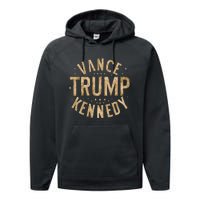 Red Trump Vance Kennedy Design 2024 Performance Fleece Hoodie