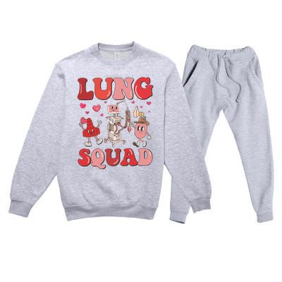 Respiratory Therapist Valentine Lung Squad Premium Crewneck Sweatsuit Set