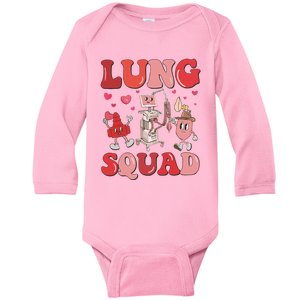 Respiratory Therapist Valentine Lung Squad Baby Long Sleeve Bodysuit