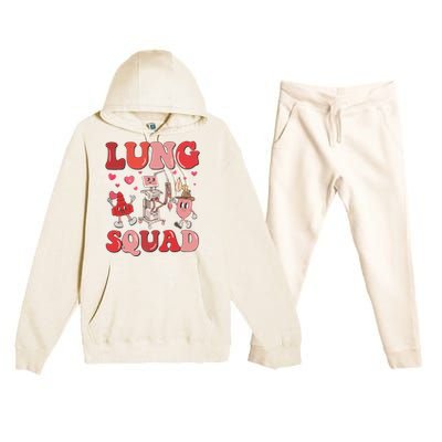 Respiratory Therapist Valentine Lung Squad Premium Hooded Sweatsuit Set