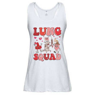 Respiratory Therapist Valentine Lung Squad Ladies Essential Flowy Tank