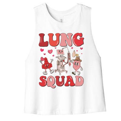 Respiratory Therapist Valentine Lung Squad Women's Racerback Cropped Tank