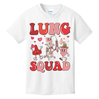 Respiratory Therapist Valentine Lung Squad Kids T-Shirt