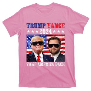 Retro Trump Vance 2024 Take America Back American Flag T-Shirt