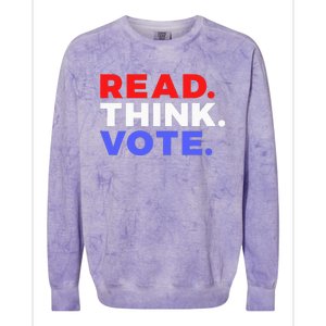 Read Think Vote 2024 Presidential Election Voting President Colorblast Crewneck Sweatshirt