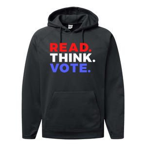 Read Think Vote 2024 Presidential Election Voting President Performance Fleece Hoodie